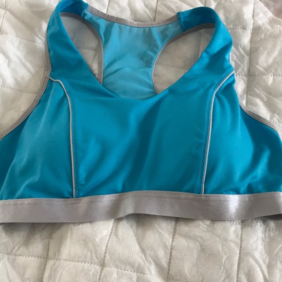 Other - Blue padded sports bra mesh back adjustable 36b